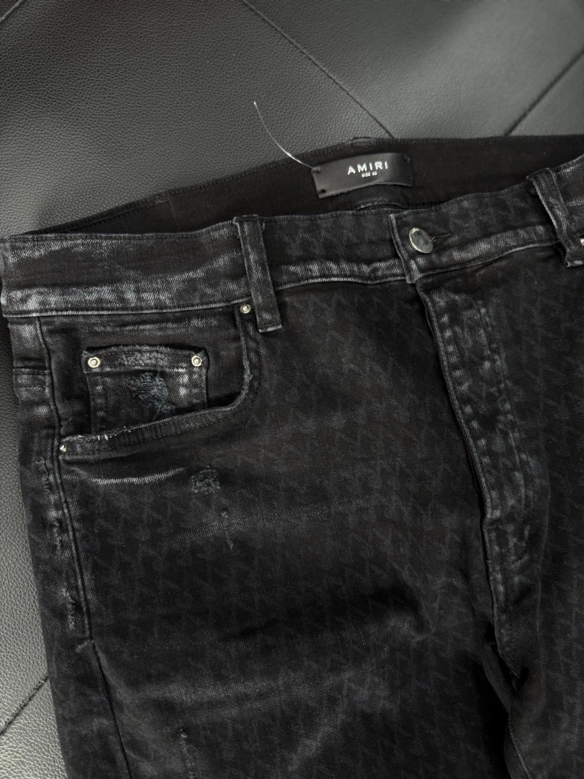 Amiri X Playboy Jeans Black Bunny Logo - Deadstockdenimla