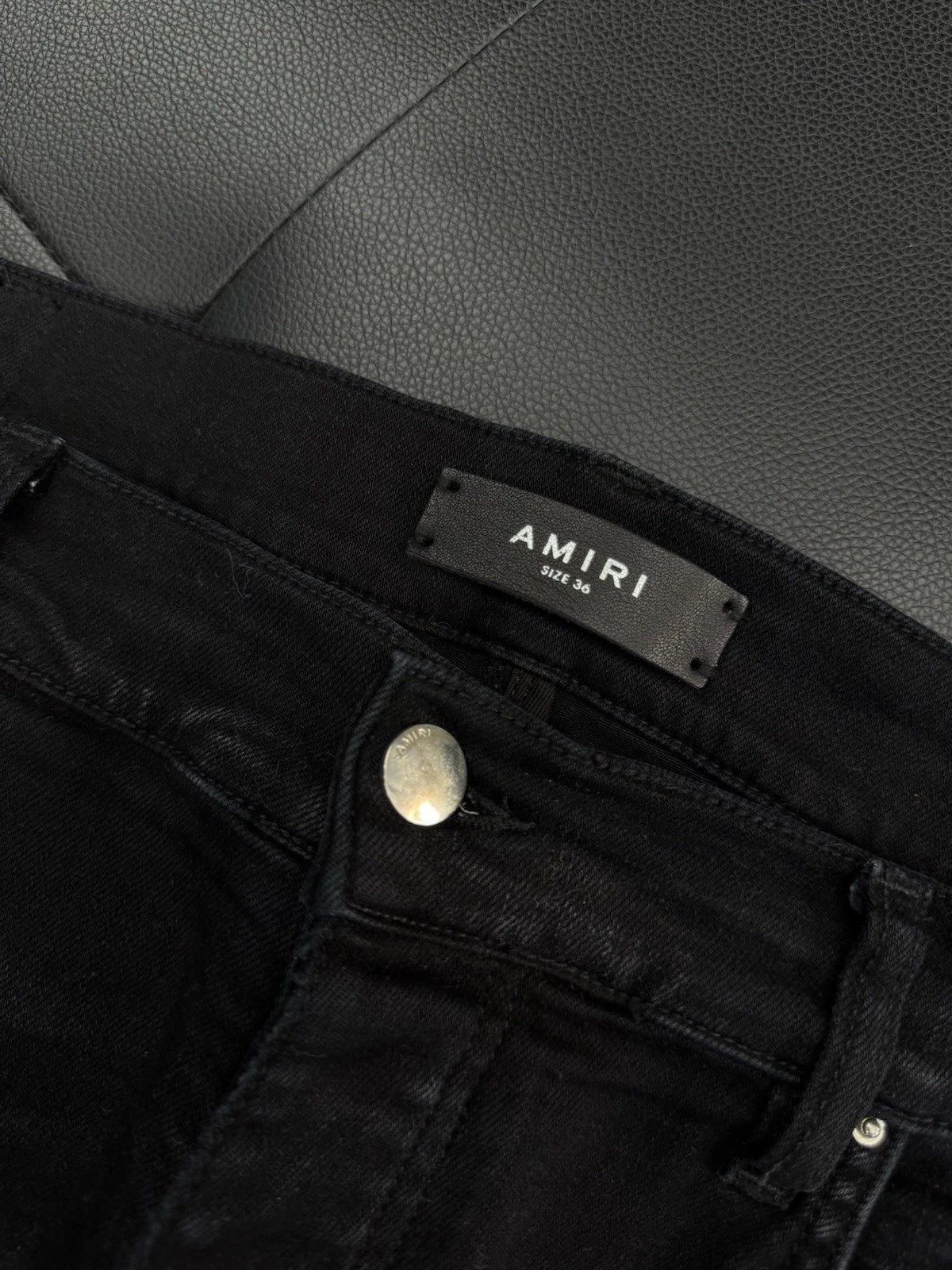 Amiri Black MX1 Color Patch Logo Jeans - Deadstockdenimla