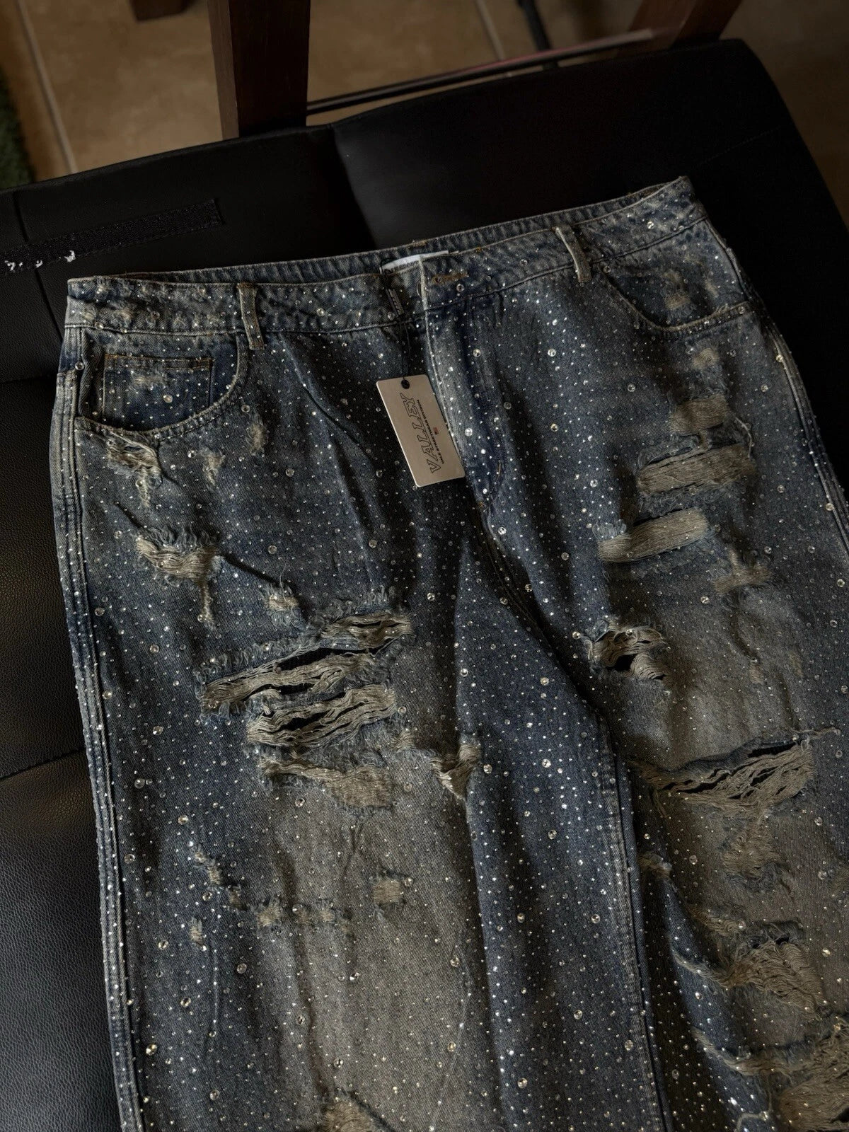 Vale Forever Crystal Blue Jeans - Deadstockdenimla