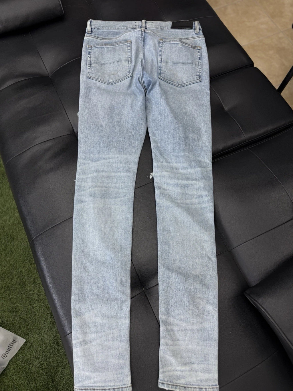 Amiri Jeans Blue Crystal Shiny Stones - Deadstockdenimla