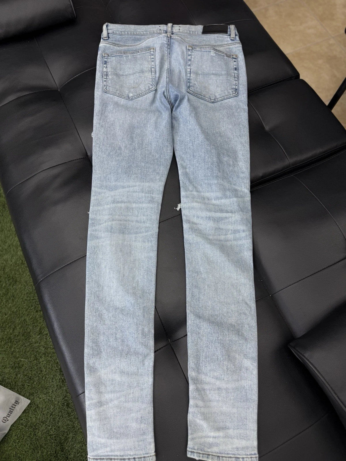 Amiri Jeans Blue Crystal Shiny Stones - Deadstockdenimla