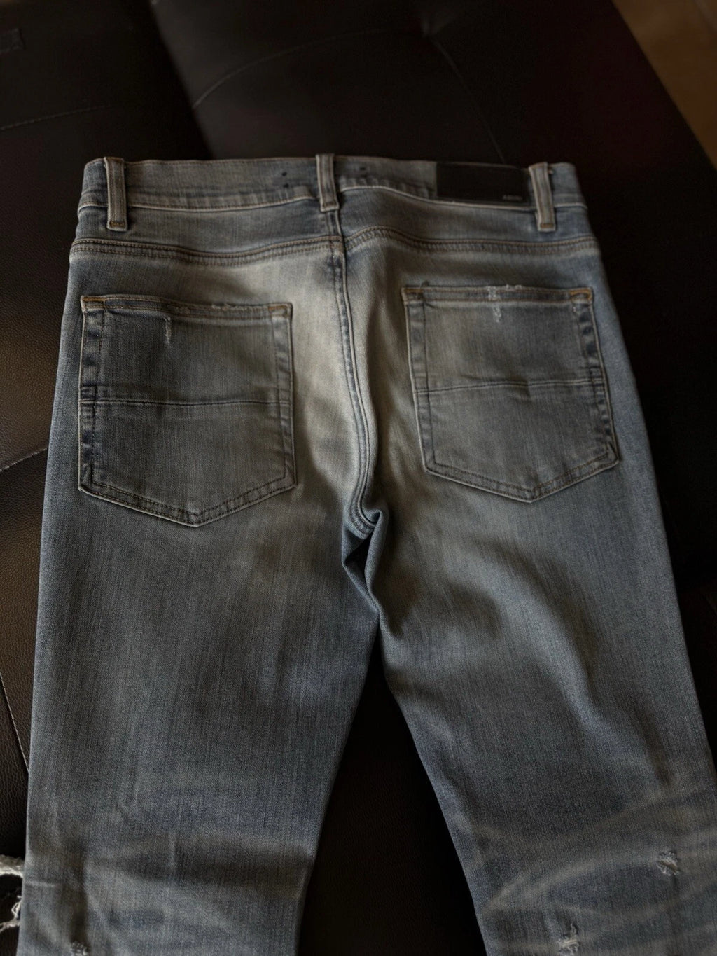 Amiri Jeans Blue Glitter Shiny Knee - Deadstockdenimla