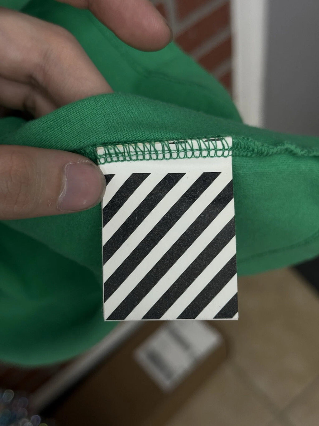 Off-White Cotton Green/White T-Shirt - Deadstockdenimla
