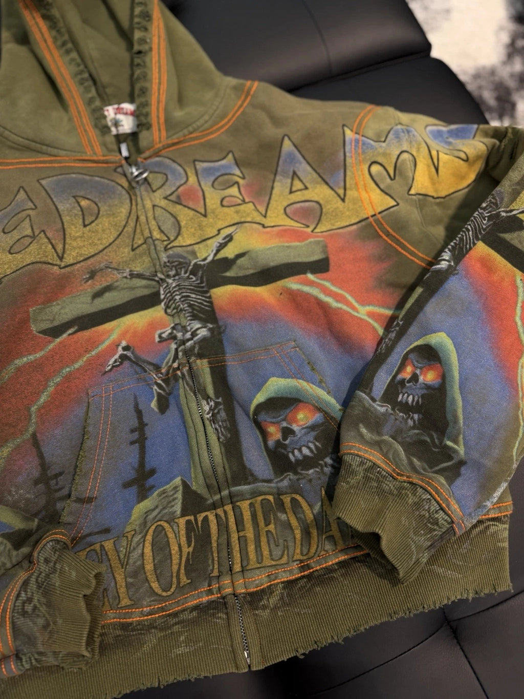 Vale Zip Up Hoodie Forever Cross Fire Green - Deadstockdenimla