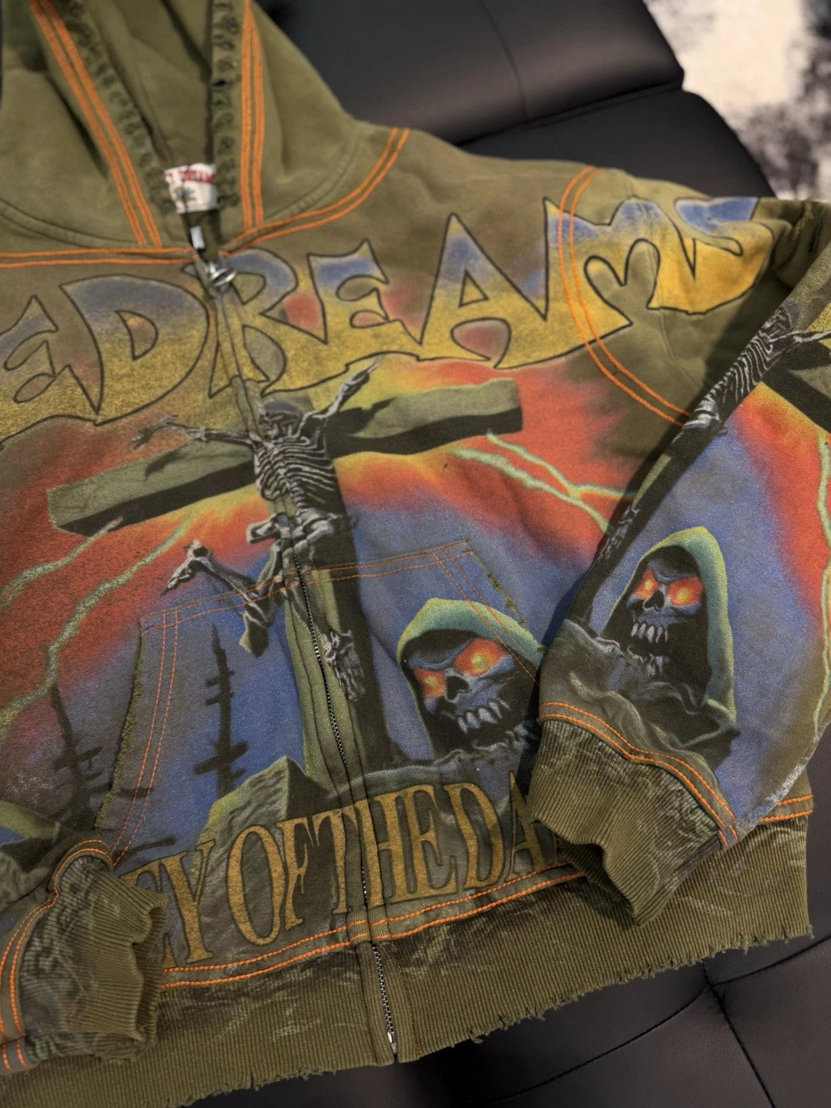 Vale Zip Up Hoodie Forever Cross Fire Green - Deadstockdenimla