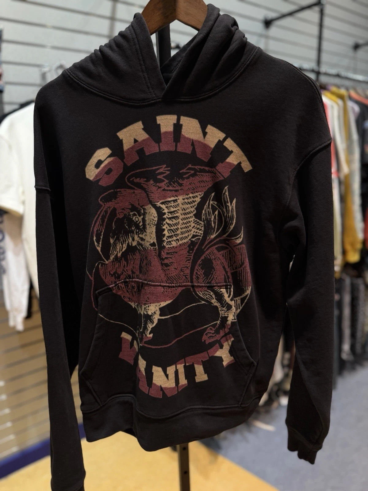 Saint Vanity Logo Hoodie “Black Burgundy”