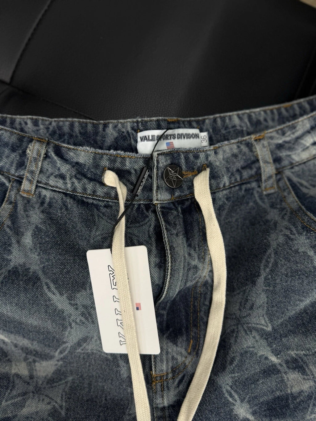 Vale Forever Blue Wire Jean Shorts - Deadstockdenimla
