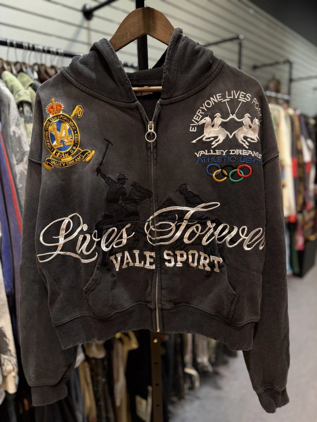 Vale Zip Up Black Hoodie - Deadstockdenimla