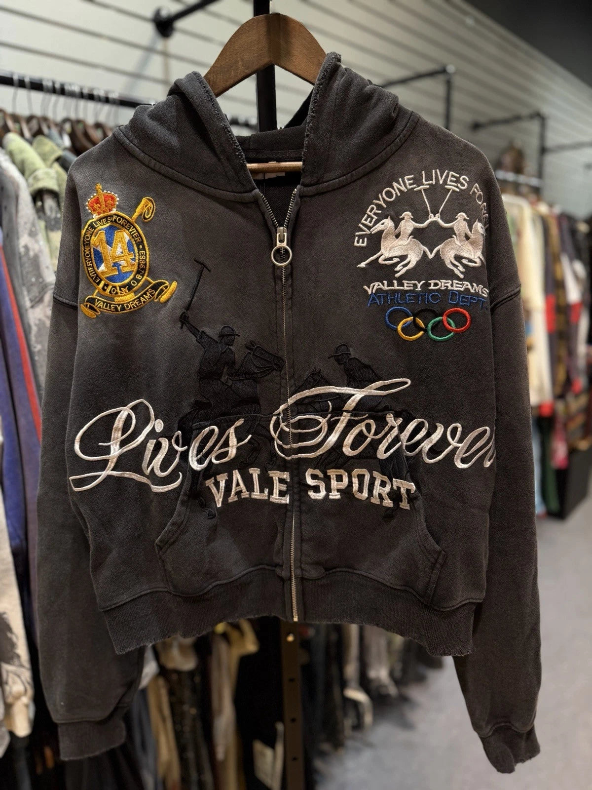 Vale Zip Up Black Hoodie - Deadstockdenimla