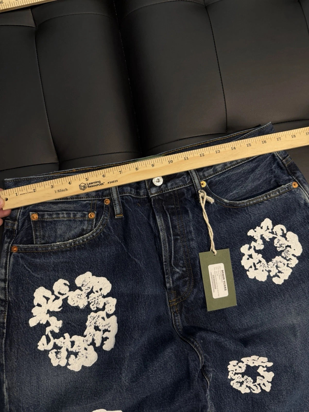 Denim Tears Light Washed Blue Cotton Wreath Jeans - Deadstockdenimla