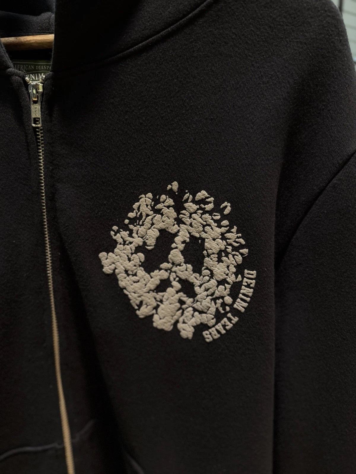 Denim Tears Zip Up Hoodie Black