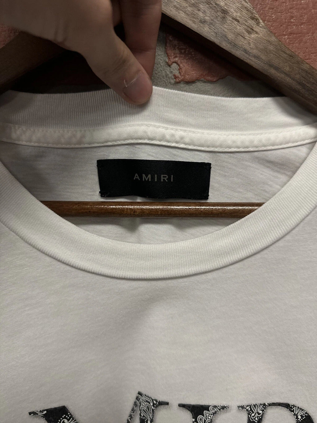 Amiri T-Shirt White Black Bandanna