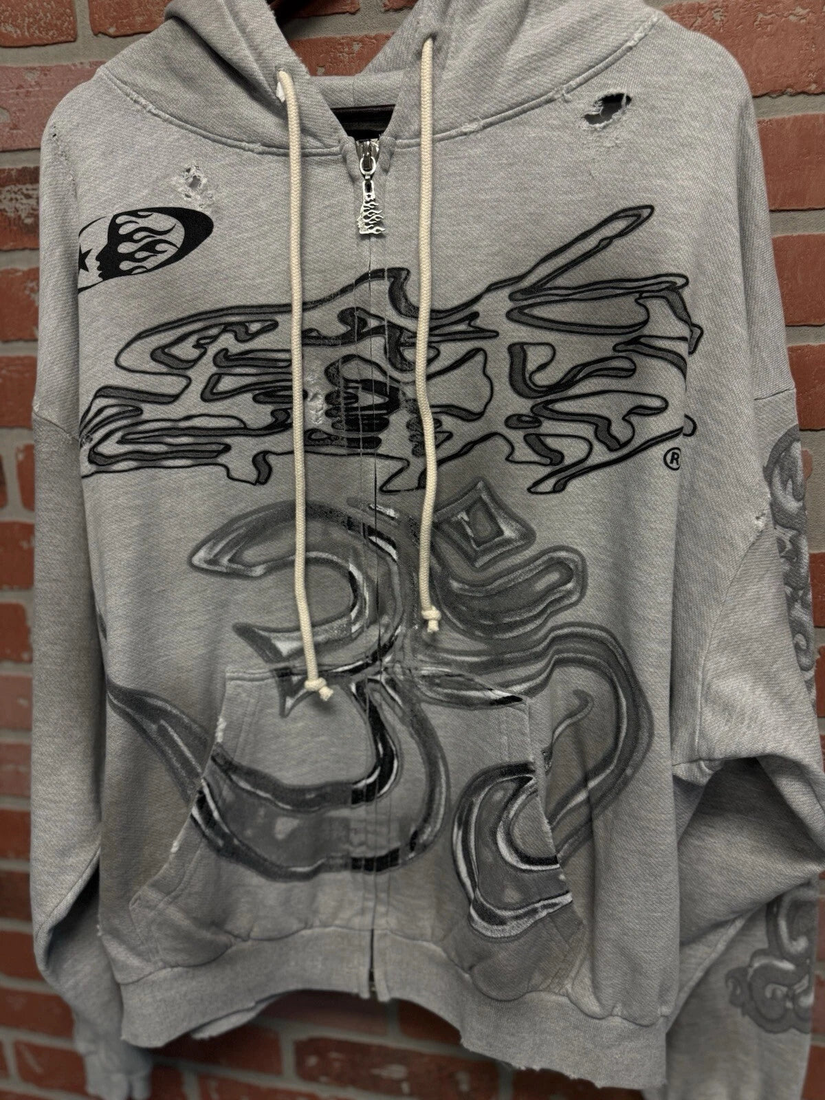 Hellstar Yoga Grey Hoodie - Deadstockdenimla