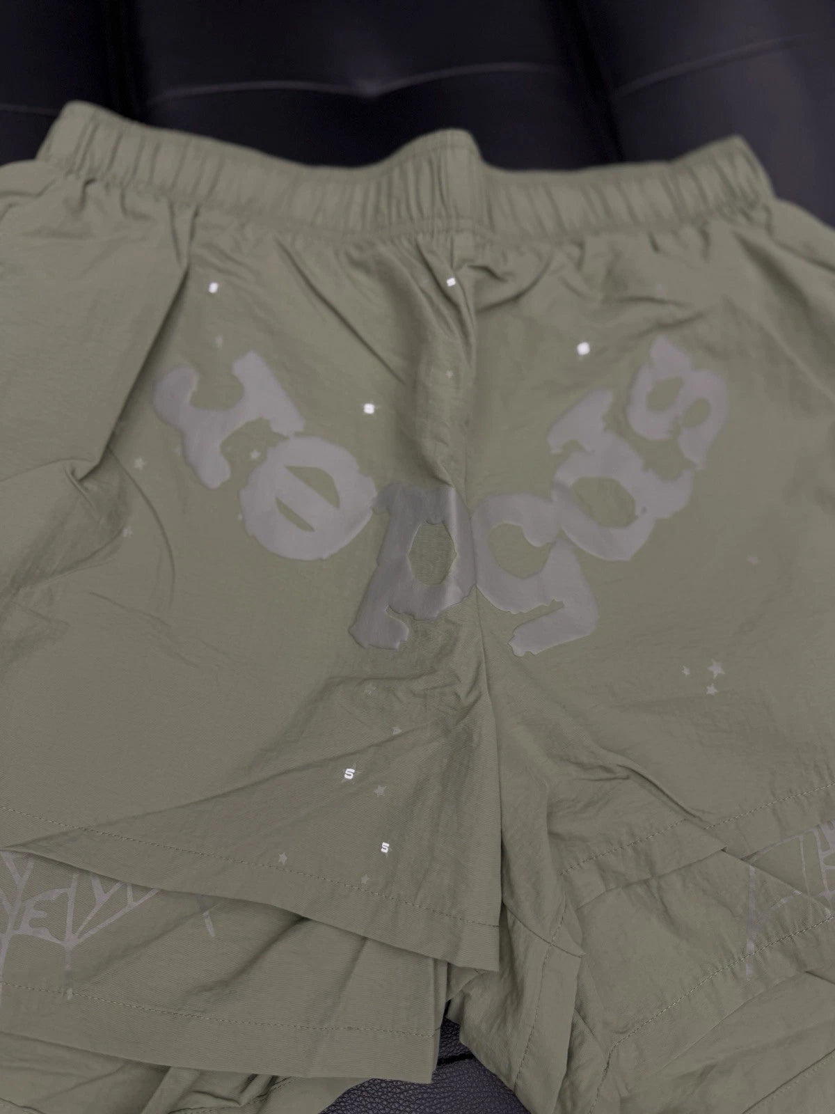Sp5der Green OG Double Layer Shorts - Deadstockdenimla
