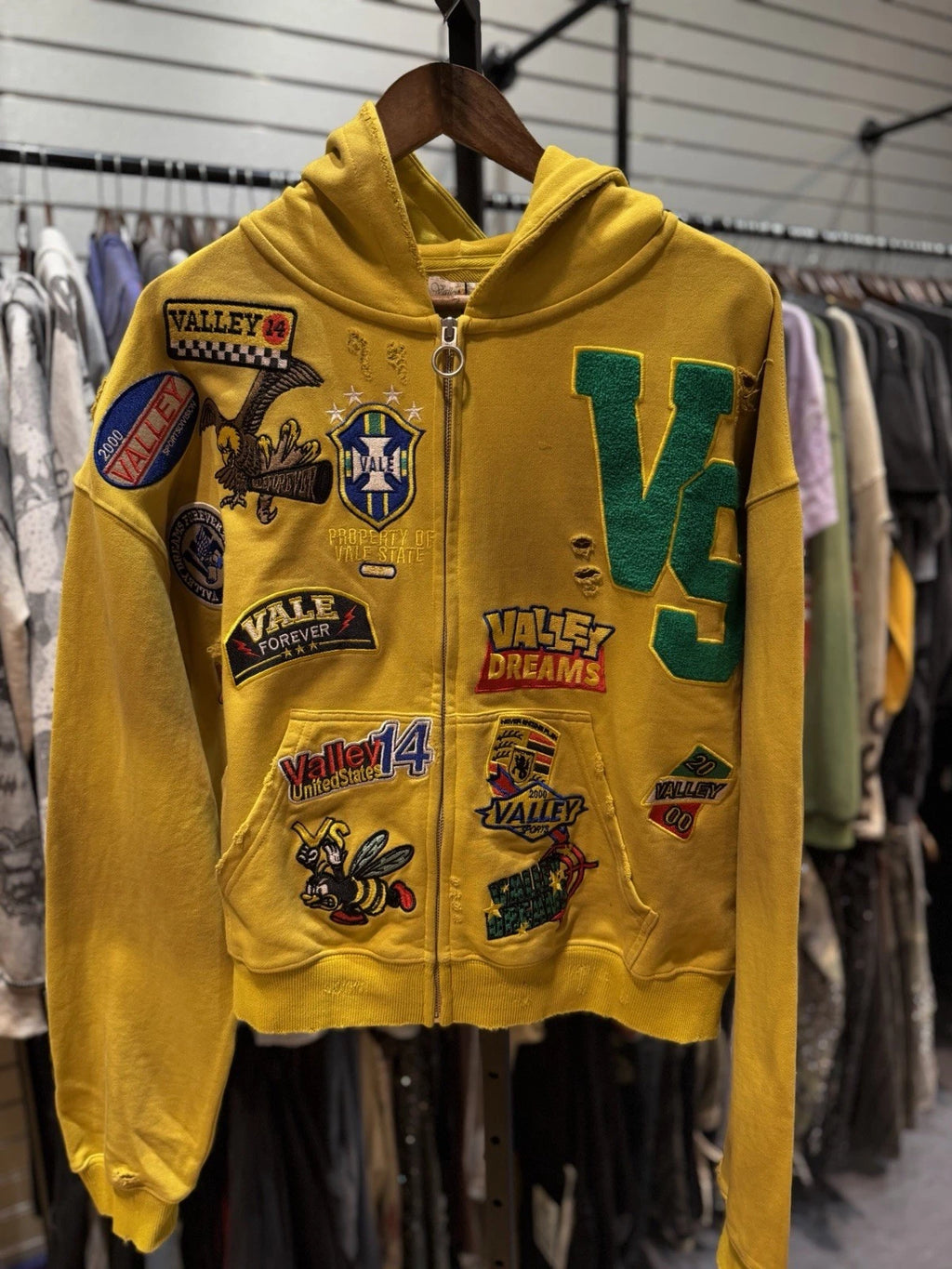Vale Zip Up Yellow Hoodie - Deadstockdenimla