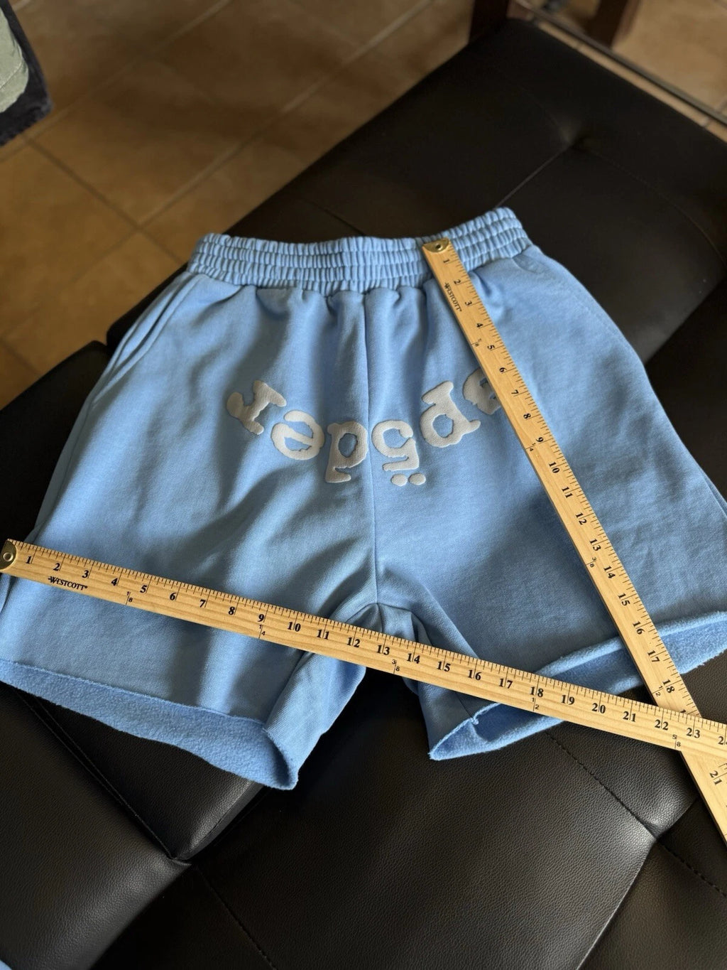 Spider Worldwide Sp5der OG Web Sweat Shorts Baby Blue - Deadstockdenimla