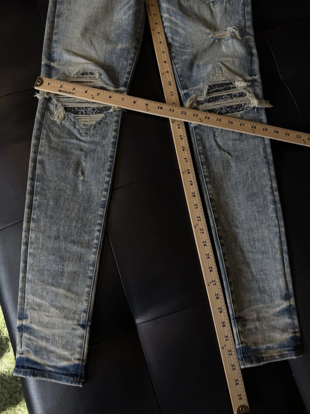 Amiri Jeans Blue MX1 Black Bandanna - Deadstockdenimla