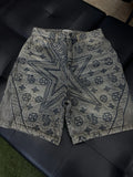 Vale Lives Forever Denim Jorts Shorts Blue Star Logo - Deadstockdenimla