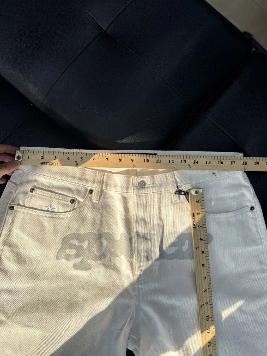 Sp5der OG Logo Denim Shorts - Deadstockdenimla