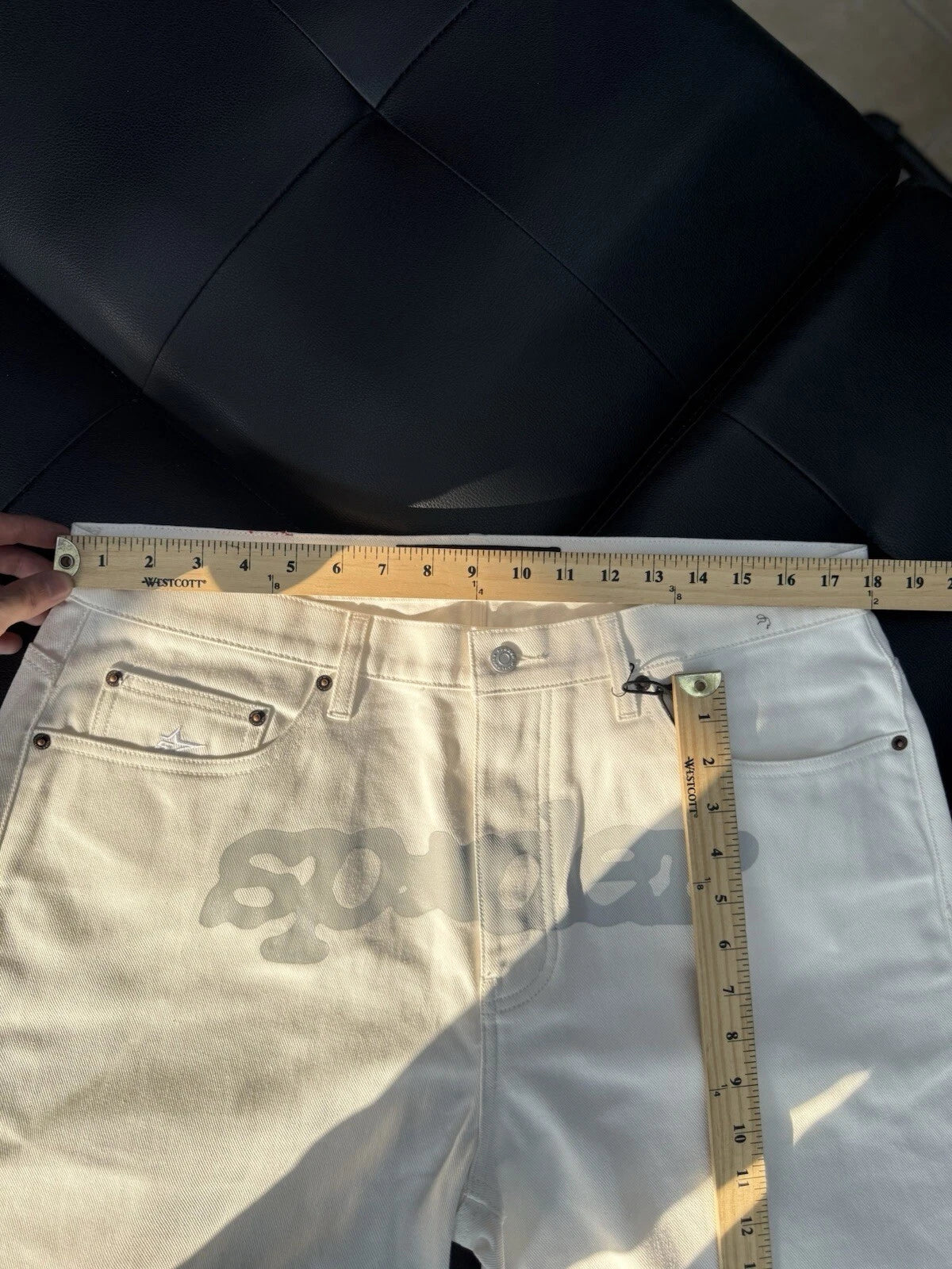 Sp5der OG Logo Denim Shorts - Deadstockdenimla