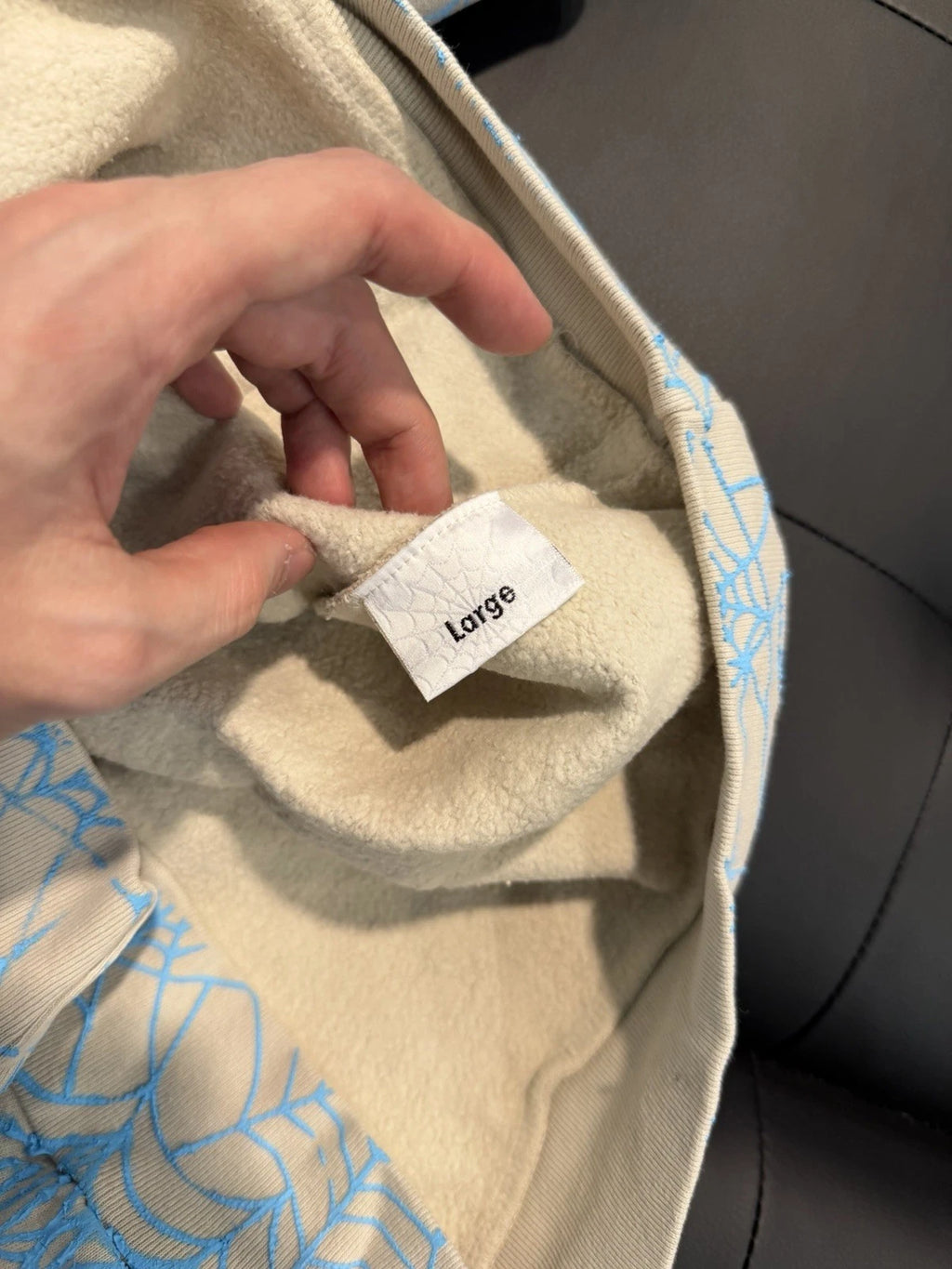 Sp5der Worldwide Blue AOP WEB Hoodie - Deadstockdenimla
