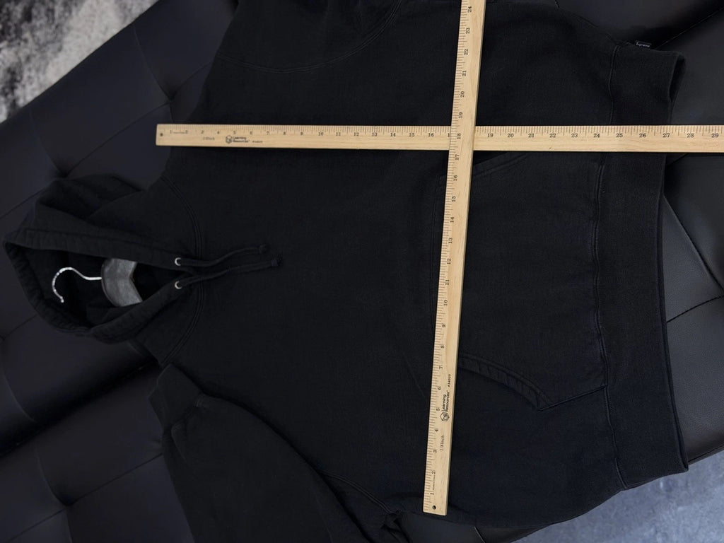 Supreme Satin Appliqué Black Pullover Hoodie
