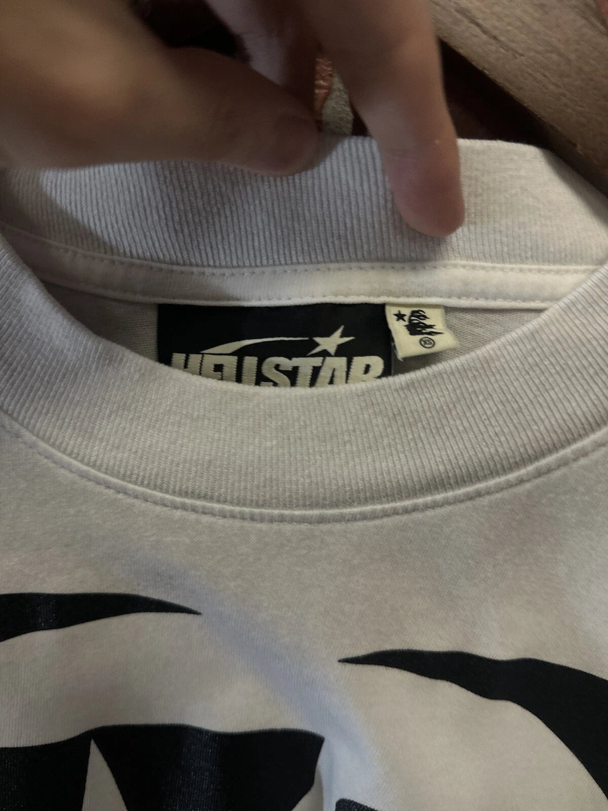 Hellstar Warm Up T-Shirt White Black - Deadstockdenimla