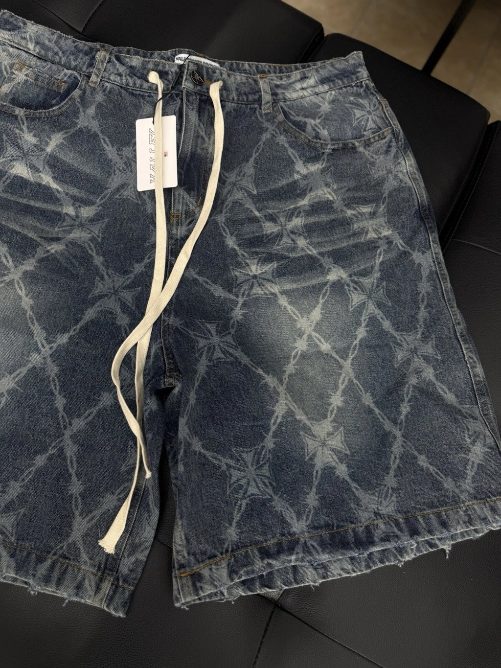 Vale Forever Blue Wire Jean Shorts - Deadstockdenimla