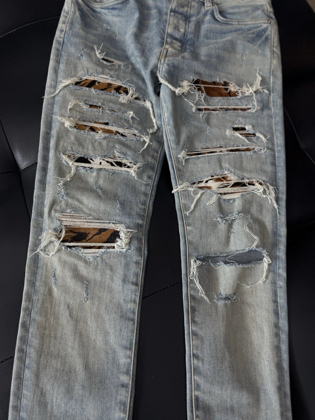 Amiri Jeans Blue Cheetah - Deadstockdenimla