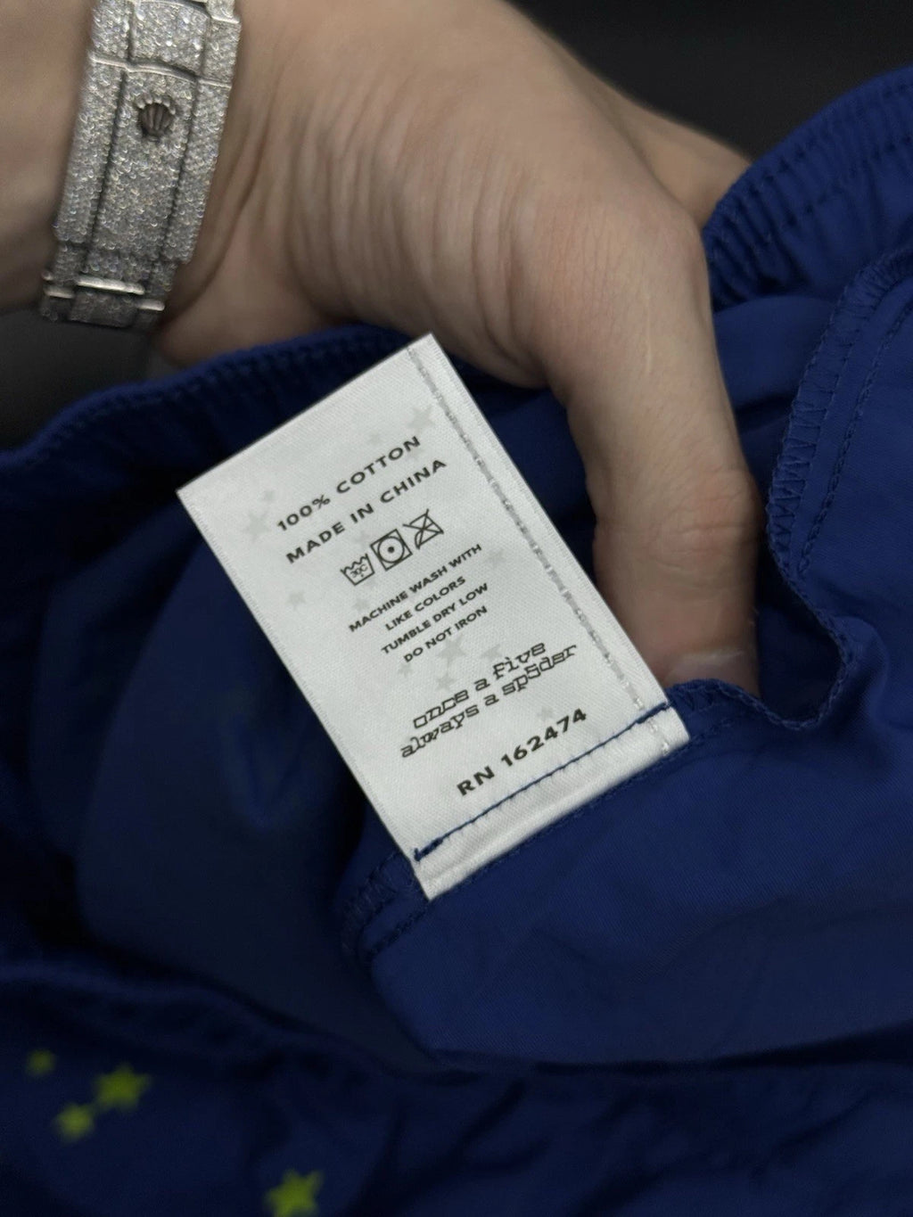Sp5der Blue OG Double Layer Shorts - Deadstockdenimla