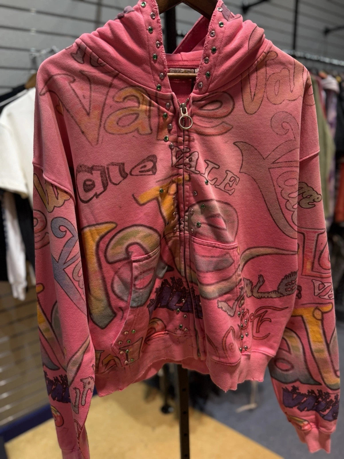 Valley Dreams Zip Up Pink Hoodie - Deadstockdenimla
