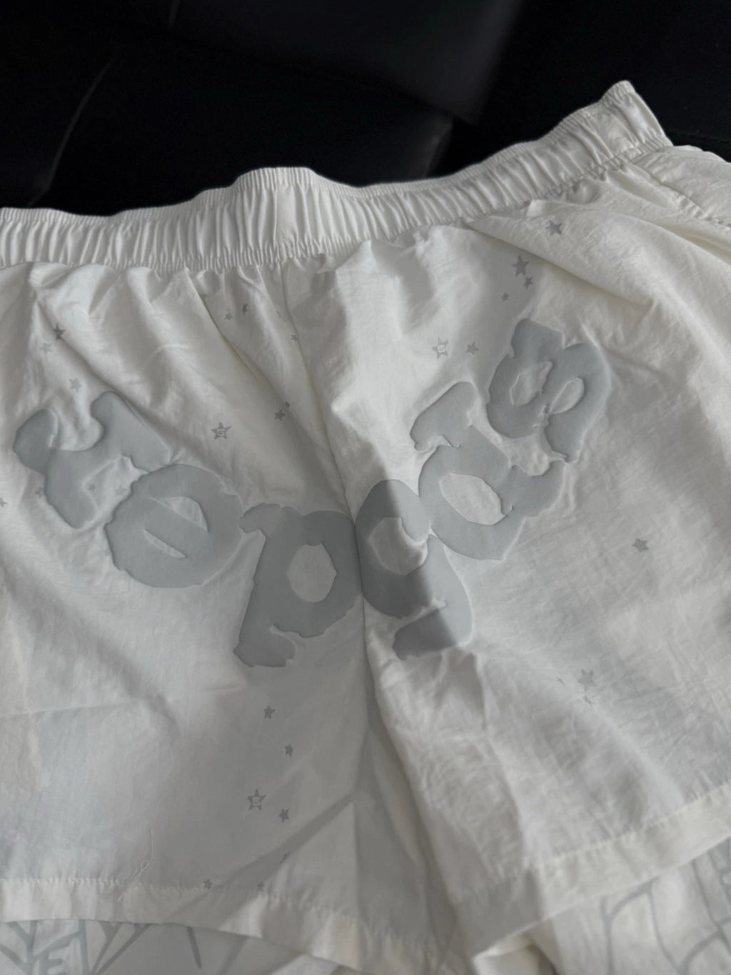 Sp5der White OG Double Layer Shorts - Deadstockdenimla
