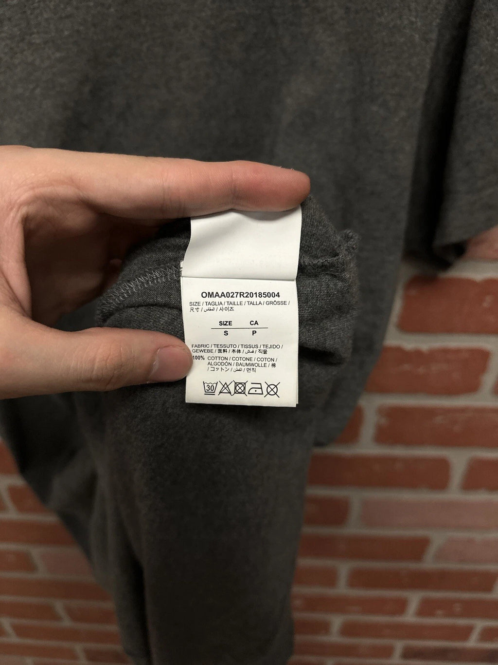 Off White Gray/White Tee - Deadstockdenimla