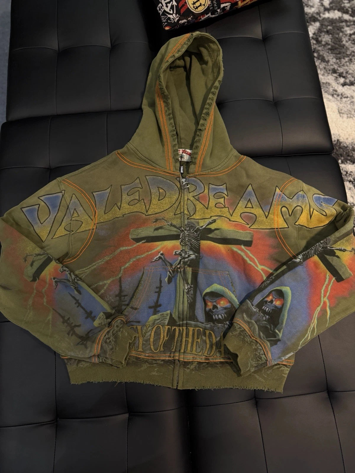 Vale Zip Up Hoodie Forever Cross Fire Green - Deadstockdenimla