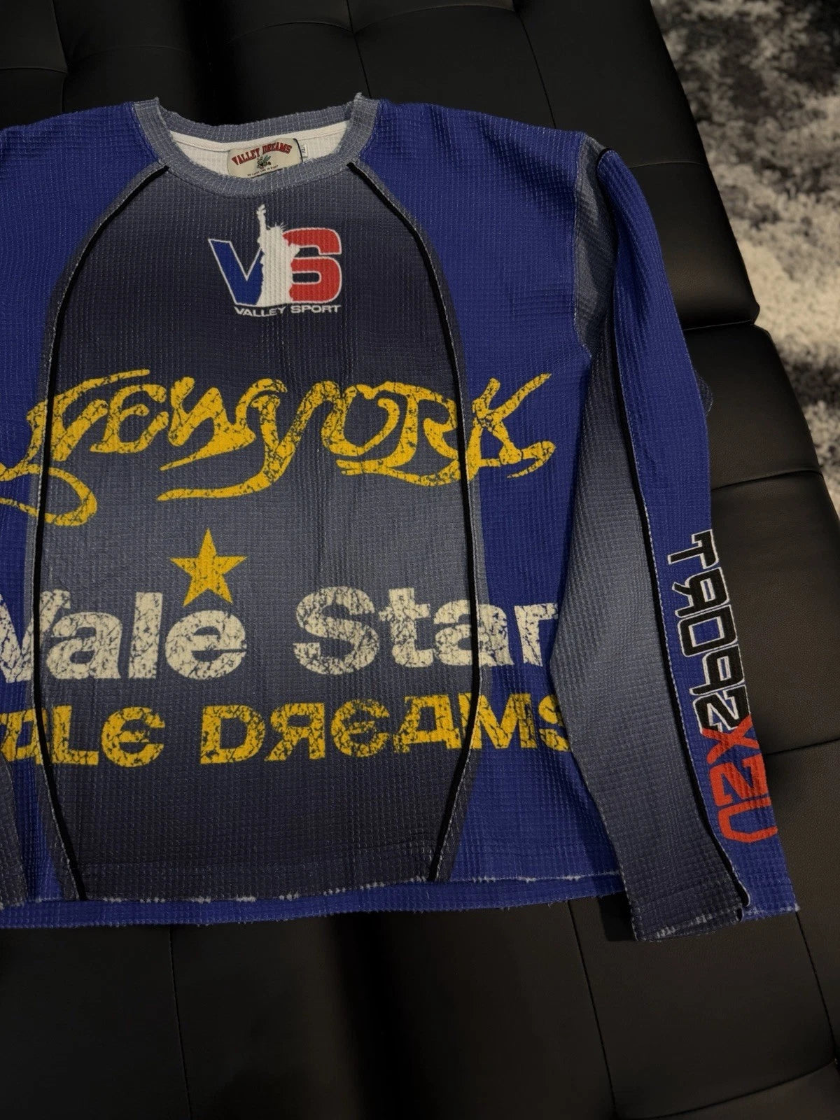 Vale Forever Thermal Long Sleeve Tee Blue - Deadstockdenimla