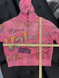 Valley Dreams Zip Up Pink Hoodie - Deadstockdenimla