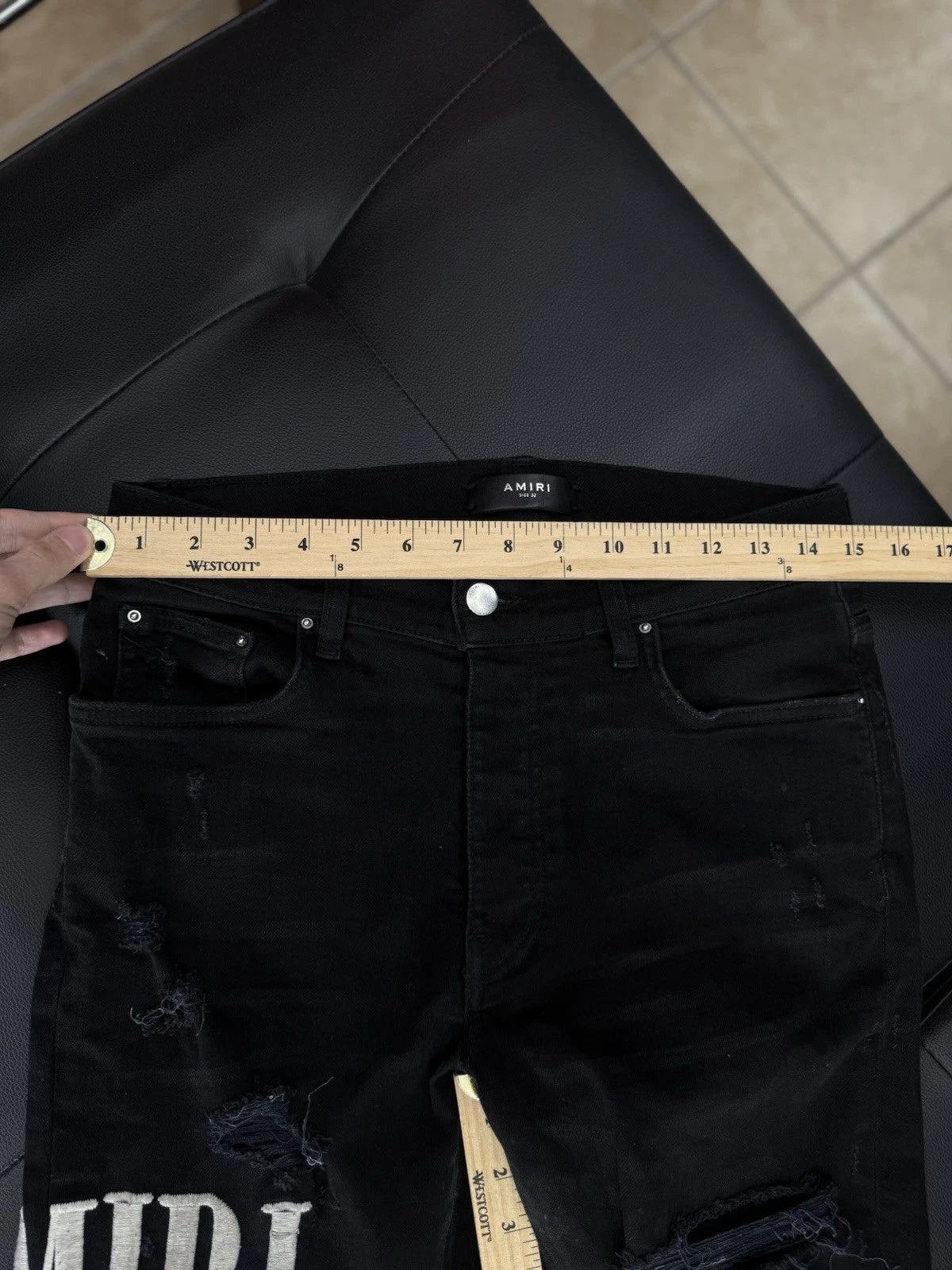 Amiri Jeans Black Logo - Deadstockdenimla