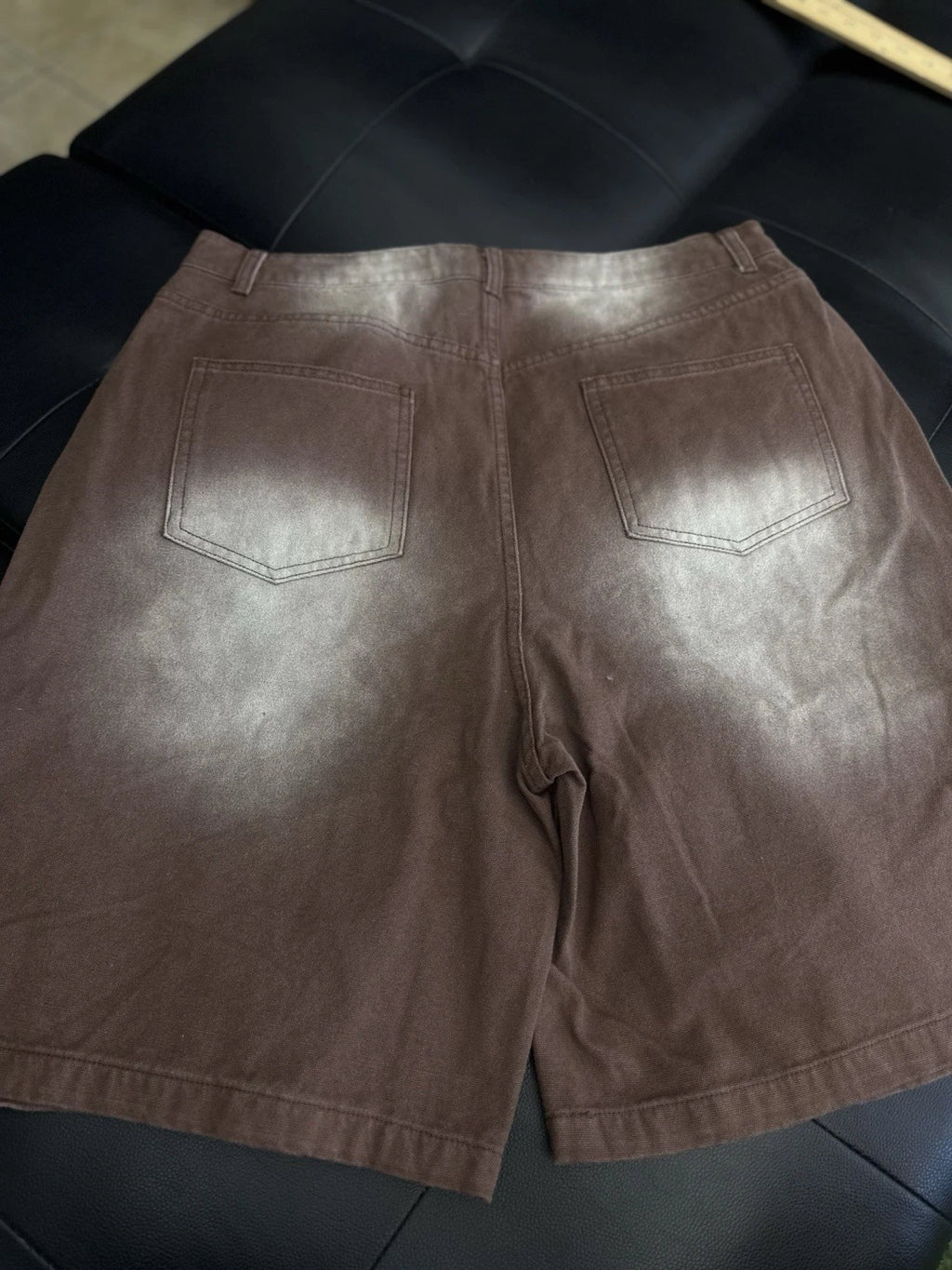 Valley Brown Denim Patchwork Shorts - Deadstockdenimla
