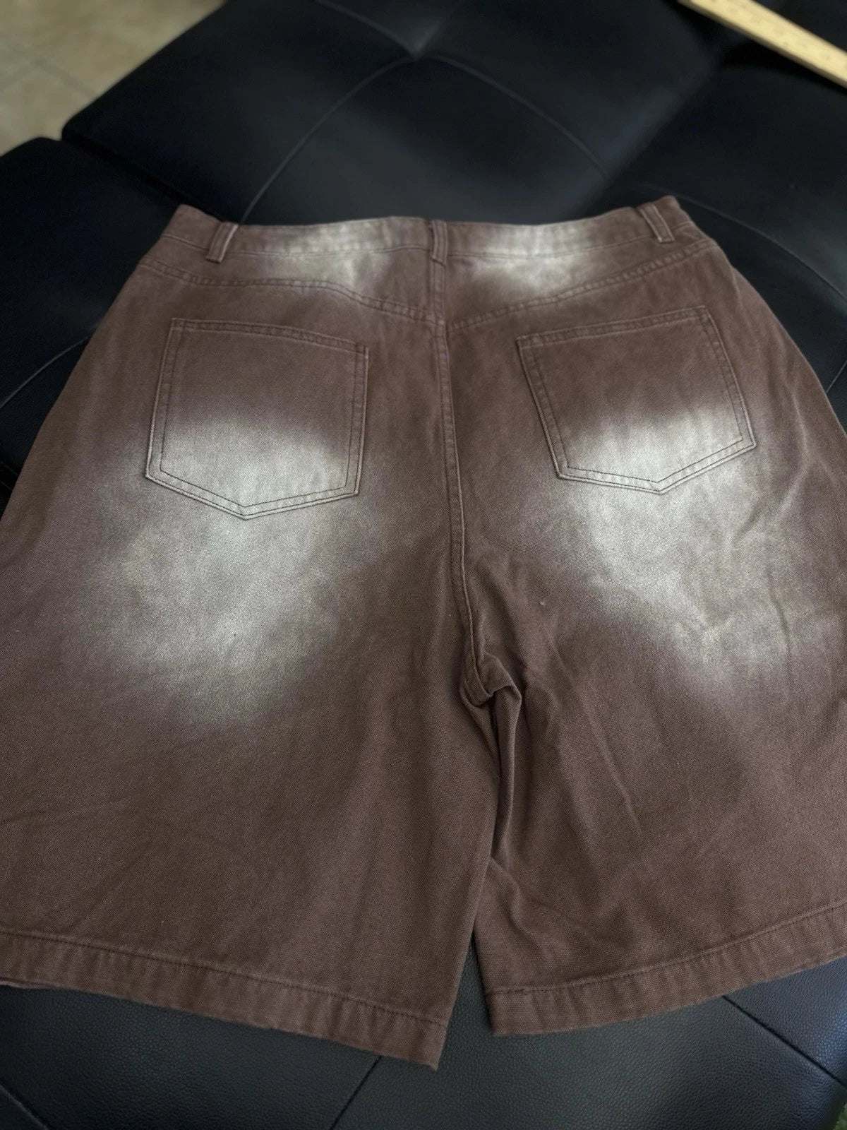 Valley Brown Denim Patchwork Shorts - Deadstockdenimla