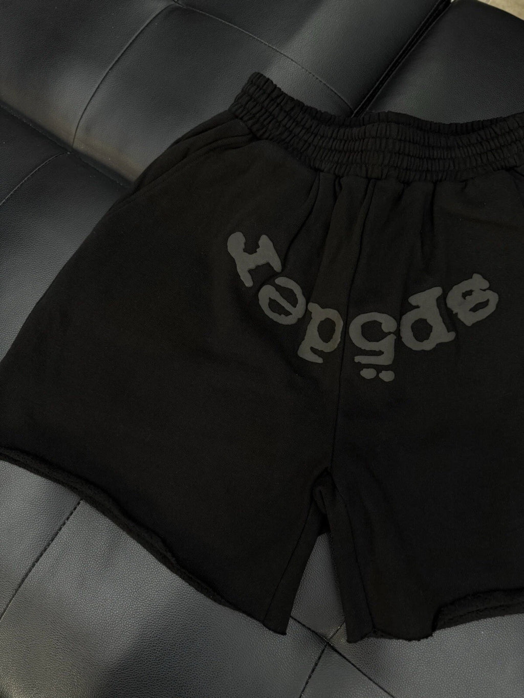 Spider Worldwide Sp5der OG Web Sweat Shorts Black - Deadstockdenimla