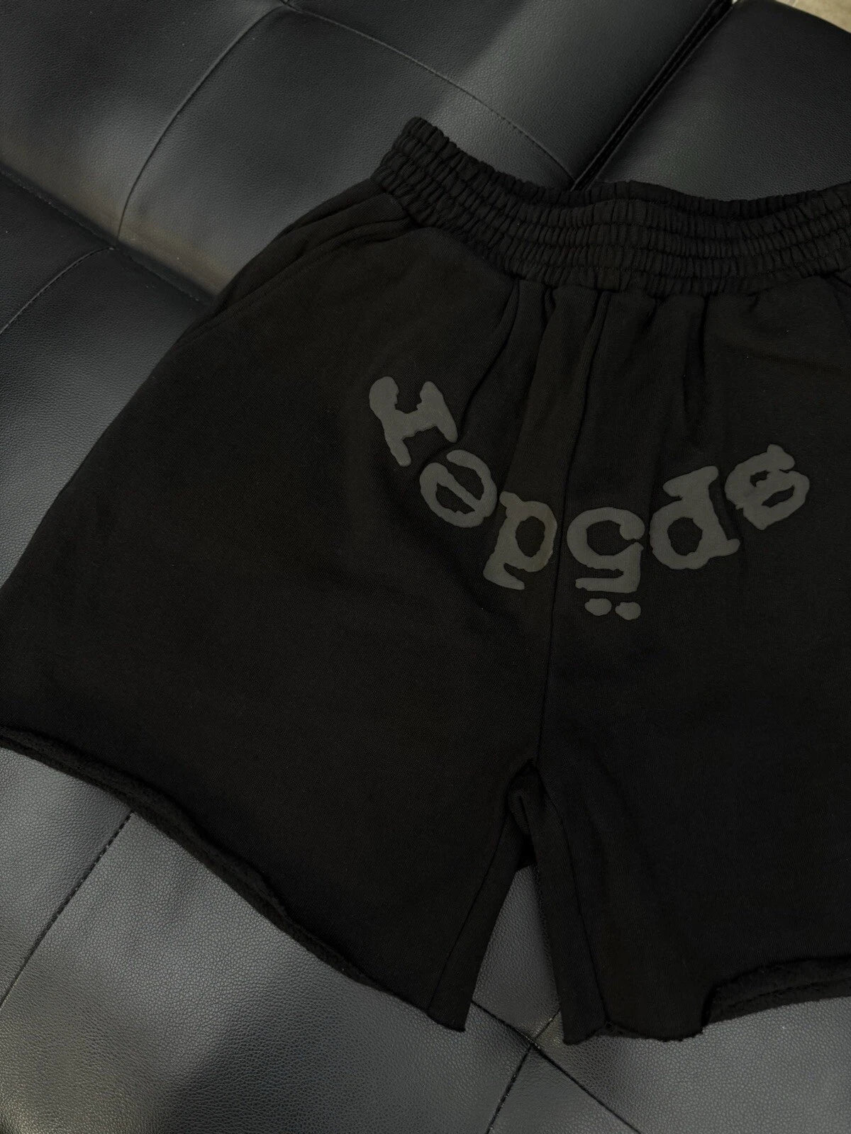 Spider Worldwide Sp5der OG Web Sweat Shorts Black - Deadstockdenimla