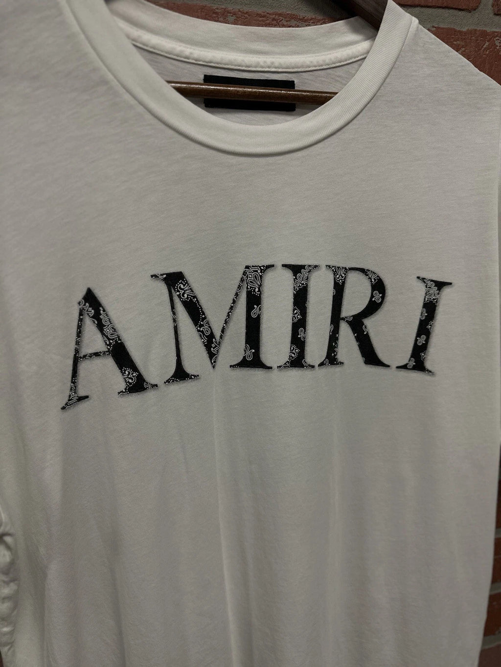 Amiri T-Shirt White Black Bandanna