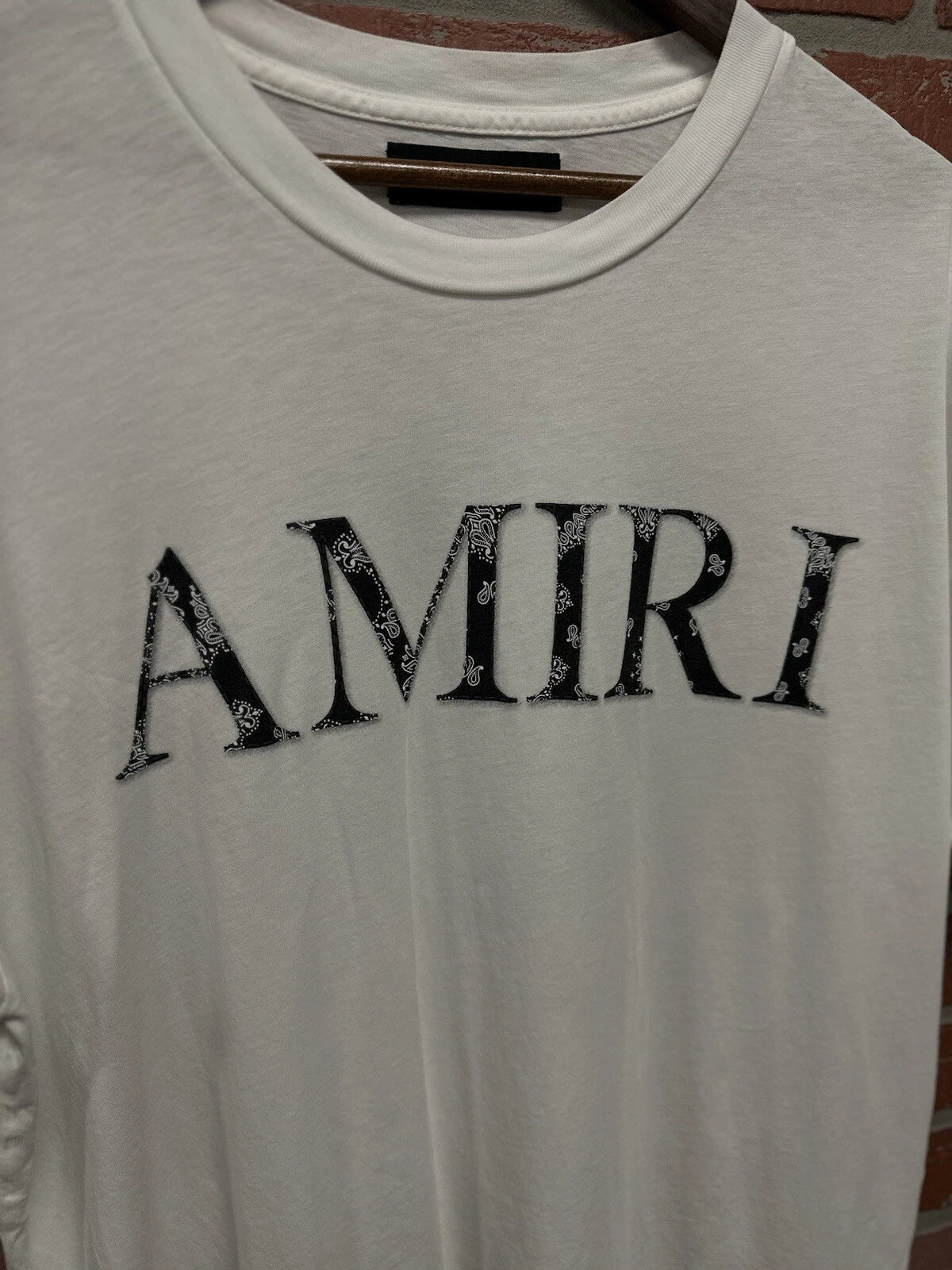 Amiri T-Shirt White Black Bandanna