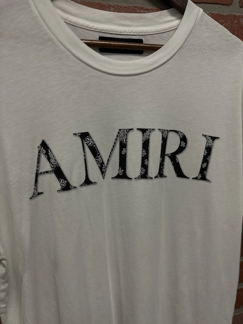 Amiri T-Shirt White Black Bandanna - Deadstockdenimla